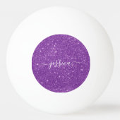 Moderne paarse glitter scriptnaam pingpongballen (Voorkant)