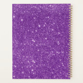 Moderne paarse glitter scriptnaam planner (Achterkant)