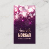 Moderne Paarse glitter Sparkle Bold Visitekaartje (Voorkant)