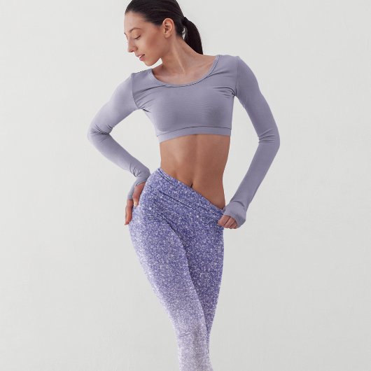 Moderne Paarse Glitter Sparkles Gift Leggings