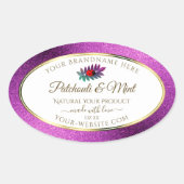 Moderne Paarse Glitter White Product Labels Ladybu (Voorkant)