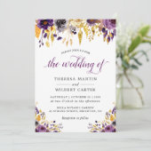 Moderne Paarse goudglitters Kaart (Staand voorkant)