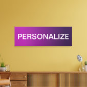 Moderne Paarse gradiënt Ombre & bewerkbare witte t Canvas Afdruk (Insitu (Woonkamer))