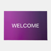 Moderne Paarse gradiënt Ombre & bewerkbare witte t Deurmat (Voorkant)