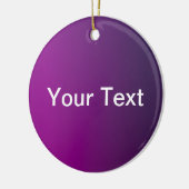 Moderne Paarse gradiënt Ombre & bewerkbare witte t Keramisch Ornament (Links)