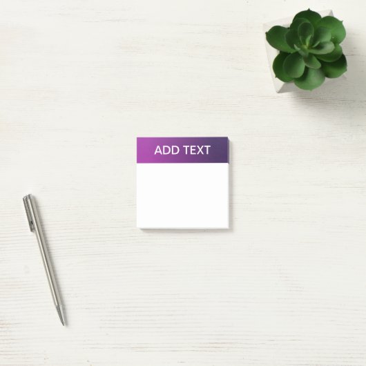 Moderne Paarse gradiënt Ombre & bewerkbare witte t Post-it® Notes (Kantoor)