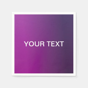 Moderne Paarse gradiënt Ombre & bewerkbare witte t Servet
