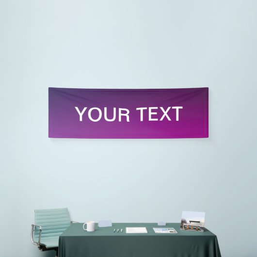 Moderne Paarse gradiënt Ombre & bewerkbare witte t Spandoek (Beurs)