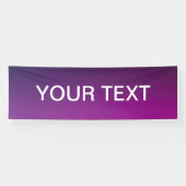 Moderne Paarse gradiënt Ombre & bewerkbare witte t Spandoek (Horizontaal)