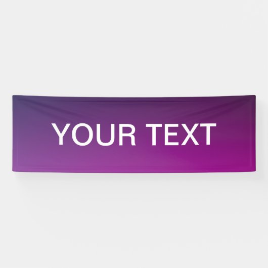 Moderne Paarse gradiënt Ombre & bewerkbare witte t Spandoek (Horizontaal)