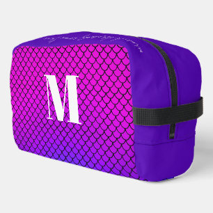 Moderne Paarse Gradiënt Zeemeermin Schub Monogram Toilettasje