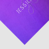 Moderne Paarse gradiëntnaam & Monogram Tissuepapier (Detail)