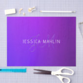 Moderne Paarse gradiëntnaam & Monogram Tissuepapier (Craft)