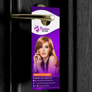 Moderne Paarse Haarstylist Schoonheidssalon Kapper