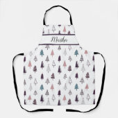 Moderne Paarse kerstbomen op maat Schort (Voorkant)