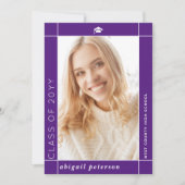 Moderne paarse Klasse van 2025 afstuderen foto Aankondiging (Voorkant)