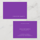 Moderne Paarse Kleur Sjabloon Professioneel Elegan Visitekaartje (Voorkant / Achterkant)