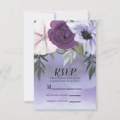 Moderne Paarse Lavendel Bloemige Waterverf RSVP (Voorkant)
