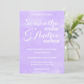 Moderne paarse lavender waterverf Wedding Kaart (Staand voorkant)