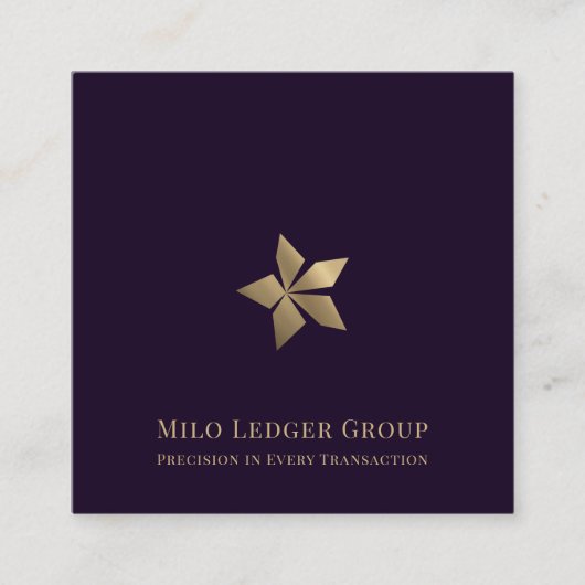 Moderne Paarse luxe Vierkante Visitekaartje (Voorkant)