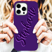 Moderne Paarse Minimalistische Script Naam Case-Mate iPhone Case