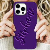 Moderne Paarse Minimalistische Script Naam Case-Mate iPhone Case