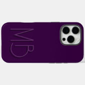 Moderne Paarse Monogram Eerste Letters Hedendaags Case-Mate iPhone Case (Achterkant (horizontaal))