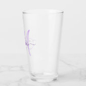 Moderne Paarse naam handschrift script Glas (Links)
