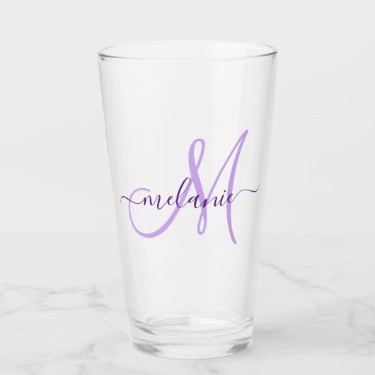 Moderne Paarse naam handschrift script Glas (Voorkant)