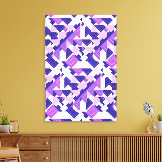 Moderne Paarse prisma Abstracte geometrische canva Canvas Afdruk (Insitu (Woonkamer))