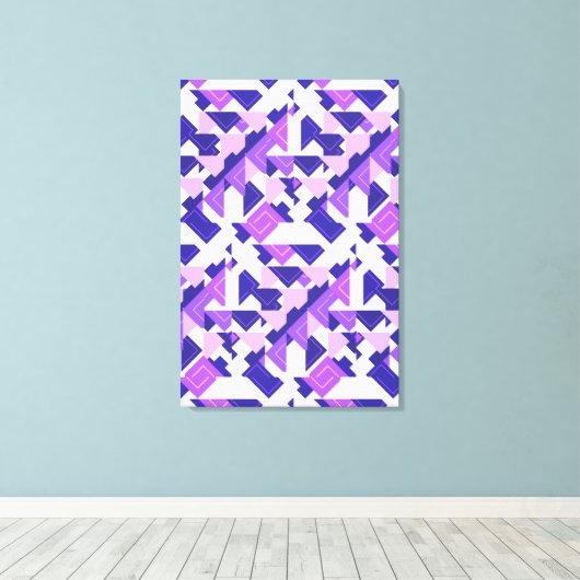 Moderne Paarse prisma Abstracte geometrische canva Canvas Afdruk (Insitu (Houten vloer))