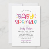 Moderne Paarse Regenboog Baby Meisje Shower Borrel Kaart (Voorkant)