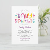 Moderne Paarse Regenboog Baby Meisje Shower Borrel Kaart (Staand voorkant)
