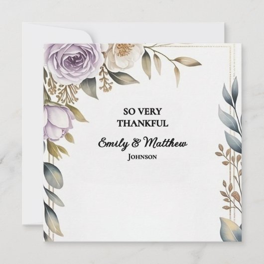 Moderne Paarse Roos Designer bedankkaart (Voorkant)