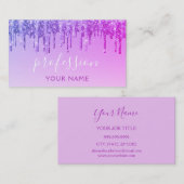 Moderne Paarse roze glitter Sparkle Hair Makeup Visitekaartje (Voorkant / Achterkant)
