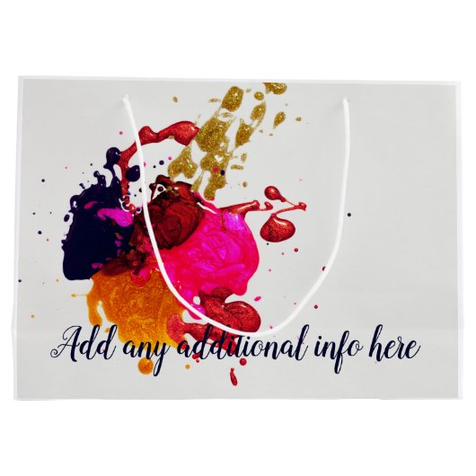 Moderne Paarse roze rode goudverf Groot Cadeauzakje (Achterkant)