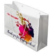 Moderne Paarse roze rode goudverf Groot Cadeauzakje (Voorkant Gekanteld)