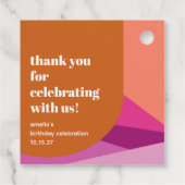 Moderne Paarse Rust Art Custom Verjaardag Dank u Bedankjes Labels (Achterkant)