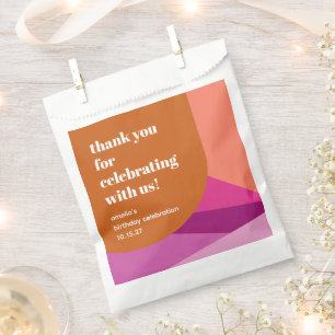 Moderne Paarse Rust Art Custom Verjaardag Dank u Bedankzakje