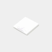 Moderne Paarse Script Monogram Initialen Post-it® Notes (Schuin)