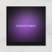 Moderne Paarse Sjabloon Moderne minimalistische lu Vierkante Visitekaartje (Voorkant)