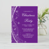 Moderne Paarse Snowflake zwaait kerstfeest Kaart (Staand voorkant)