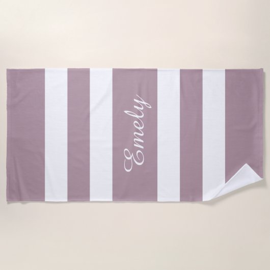 Moderne Paarse strepen Strandlaken (Voorkant)