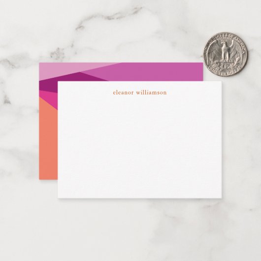 Moderne Paarse Terracotta Custom Gift Enclosure Notitiekaartje (Voorkant / Achterkant in situ)