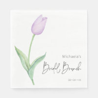 Moderne Paarse Tulp Solo Bruids Brunch Luncheon