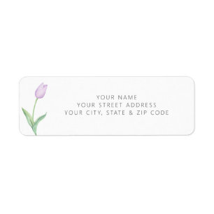Moderne Paarse Tulp Solo Bruidsfeest Cadeau Regist Etiket