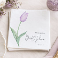Moderne Paarse Tulp Solo Bruidsontbijt Lunch