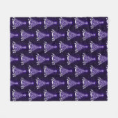 Moderne Paarse vakantieboom motief Fleece Deken (Voorkant (Horizontaal))