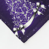 Moderne Paarse vakantieboom motief Fleece Deken (Hoek)