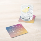 Moderne Paarse Verlopende Verlovingsshower Vierkante Kartonnen Onderzetter (Insitu)